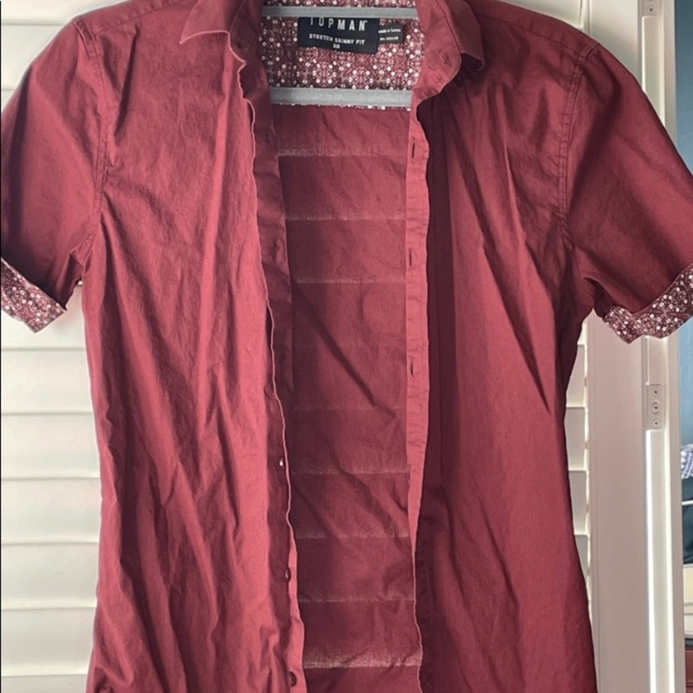Topman shirt sleeved stretch skinny fit button down - mens XS